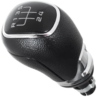 5-Gang Schaltknauf in Schwarz / Chrom für VW / Audi / Seat / Skoda