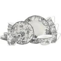 CreaTable Kombiservice Adelaide, Service 16-tlg. (16-tlg), 4 Personen, Porzellan, Nostalgischer Vintage Dekor, Elegante Form