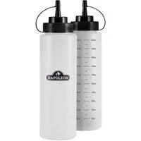 Set aus zwei 750ml Napoleon-Saucen-/Ölflaschen transparent/schwarz
