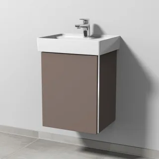 Sanipa 3way Waschtischunterbau zu Villeroy & Boch Collaro Waschtisch mit 1 Tür, Taupe-Matt BP8301T
