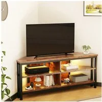 Dripex Lowboard TV Eckschrank Eckkommode Schrank mit LED Beleuchtung, Breite 106cm