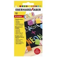 Eberhard Faber Malkreide 526012 Wandtafelkreide Colori Neon + Basic - 12 Farben sortiert