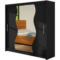 MIRJAN24 Kleiderschrank Begas (mit Spiegel, Kleiderstange) Schiebetürenschrank, Modernes Schlafzimmerschrank