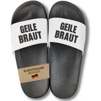 22Feels Geschenk Braut JGA Junggesellinnenabschied Badelatschen Frauen Spruch Badepantolette IN DEUTSCHLAND BEDRUCKT
