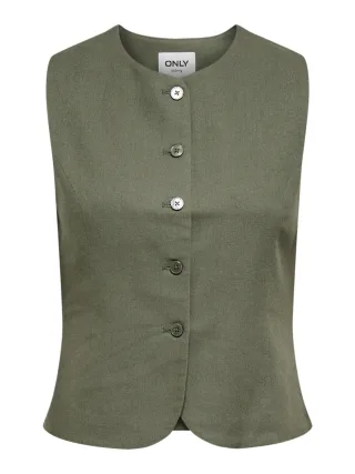 ONLY - ONLGOA S/L LINEN BL WAISTCOAT CC TLR Smokey Olive - Gr. - 34