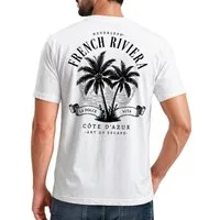 Neverless Print-Shirt Herren T-Shirt Backprint - Design French Riviera - Baumwollshirt mit Print