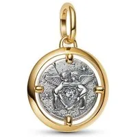 Pandora Charm-Einhänger Engel Medaillon-Charm Talisman, vergoldet, 925er Silber von PANDORA
