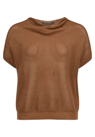 Betty Barclay - Pullover mit Wasserfallkragen braun - Gr. - 44