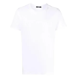 Weißes T-shirt Mit Balmain Paris-logoprägung