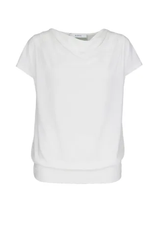 Bianca - Blusenshirt mit Wasserfallausschnitt weiß - Gr. - 44