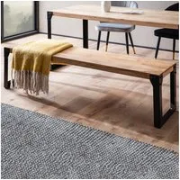 FINEBUY Essbank FB60611 Esszimmerbank Sitzbank Akazie Massivholz Industrial Holzbank (Akazie Massivholz 160 cm, Industrial Holzbank), Esszimmerbank ohne Lehne, Sitzbank Esszimmer Holz