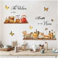 FOUORTUNATE-BEE Wandtattoo Küchen-Wandaufkleber – Selbstklebend & ablösbar, Dekorative Wandsticker für die Küche