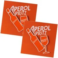 Mixcompany Pin-Set Aperol Pin-Set – 2er-Pack mit je 2 Pins, Stylische Anstecker für (2-tlg), dekoratives Markenmotiv im Aperol Design
