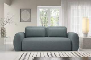 Sofa 3-Sitzer mit Schlaffunktion GASTON in Stoff Puente Anthrazit
