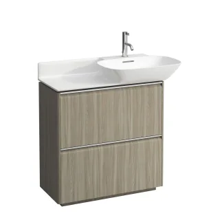 LAUFEN Waschtischunterschrank BASE 348x769x768 bodenst. 2Schubl Griff alu. f.WT H813301/2 ulme hell, H4030021102621