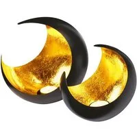Marrakesch Orient & Mediterran Interior Teelichthalter 2er-Set orientalische Teelichthalter Moon aus Metall, modern 20 cm (2 St), Handarbeit