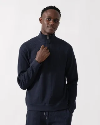 Structure Loungewear-Oberteil in Dunkelblau