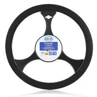 alca Lenkradbezug Lenkradhülle Luxus Auto 37-39 cm Lenkradschoner schwarz Textildesign, (1-tlg)