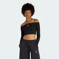 adidas Originals Langarmshirt ESSENTIALS RIB OFF SHOULDER LONGSLEEVE (1-tlg)