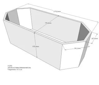 Neuesbad Wannenträger für Bette Starlet Octa 180x80 8-Eck SW12459