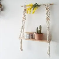MOPUEA Deko-Wandregal Makramee Wandbehang, handgefertigt, Boho Wanddeko Tapisserie Wandkunst, Modern-Boho-Stil, Höhe: 600 mm 1-tlg., Innenbehang, Wohnung Dekorationen, Handgewebter, Heimdekoration