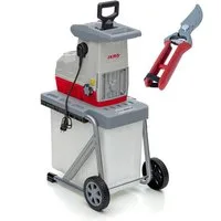 ikra GmbH Häcksler ILH 3000 A, 4,4 cm max. Astdurchmesser, (inkl. Stopfer, Fangbox & Gartenschere), 3000 Watt, leiser Lauf, mit Rücklauffunktion