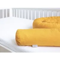 Loolay Nestchenschlange 100% GELB Baumwolle Multifunktion PREMIUM Bettschlange Stoffschlange, (Bettumrandung Krabbeldecke Babybett Umrandung Schlange Bett Kopfschutz, Zierkissen Bettrolle Dekokissen Zugluftstopper - Super GESCHENK), LOOLAY® - 100% Eu