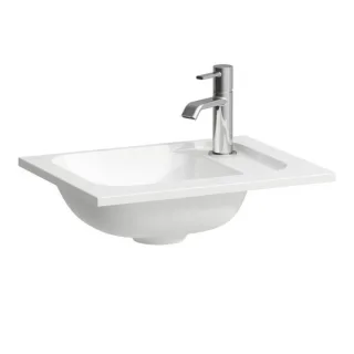 Laufen Meda Handwaschbecken H8141100001141 44x34cm, aus Marbond, ohne Überlauf, mit Hahnloch, weiß