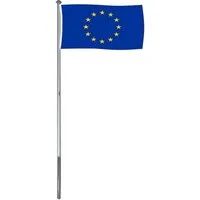 BRUBAKER Fahnenmast Aluminium Flaggenmast inkl. Europa EU Flagge, (1-St., All-In-One Politik Set), mit Bodenhülse und Europäischer Fahne 150 x 90 cm