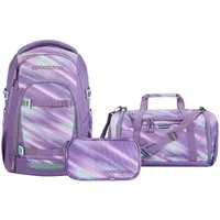 coocazoo Schulranzen Schulrucksack-Set MATE Arctic Lights 32-teilig (3-teilig), ergonomisch, Körpergröße: 135 - 180 cm, Easy-Grow-System