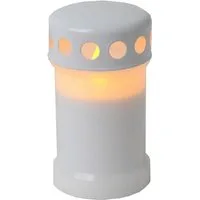 STAR TRADING LED-Kerze LED Grabkerze Grablicht Novenkerze gelb flackernd 2500h H: 13,5cm weiß, gelb