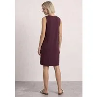 STREET ONE Jerseykleid Ärmelloses Sommerkleid mit Rundhals und Knopfdetail