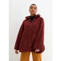 bonprix Fleecejacke aus kuscheligem Teddymaterial, mit Stehkragen und Kapuze, in A-Linie