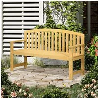 Outsunny Gartenbank mit Rückenlehnen (Parkbank, 1-St., Sitzbank), für Balkon Terrasse, Garten, 143 x 51 x 85 cm, Orange