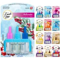 Fresh Line Raumduft Nachfüllflakons, 3 x 7 ml – Für elektrische Duftstecker, Geeignet für elektrische Duftstecker – für Wohnräume und Büro