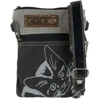 Sunsa Umhängetasche Crossbody Tasche mit Katzen Motiv Umhängetasche Tasche aus Canvas, Katzen Motiv