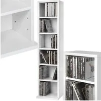tectake CD-Regal Standregal Medienregal in Holzoptik 90x21x20cm, Sammlerset 1-tlg., höhenverstellbare und herausnehmbare Zwischenböden