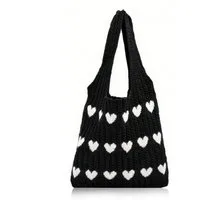 FOUORTUNATE-BEE Schultertasche Gestrickte Schultertasche Gehäkelte Tasche Damen Gestrickte Tasche (Leichte Strick-Tote Tasche Umhängetasche)
