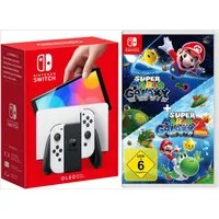 Nintendo Switch NSW OLED Konsole weiss inkl.Super Mario Galaxy 1+2