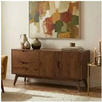 IDIMEX Sideboard TIVOLI, Skandi Anrichte aus Massivholz, Kastanien farben, mit 2 Türen und 2 Sc