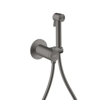 hansgrohe AXOR Bidette Showers Bidette Duschkopf 29242340 1 Strahlart rund für Mischwasser mit Duschkopfhalterung und Duschschlauch 1,25 m, Brushed Black Chrome