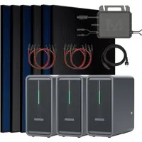 SUNNIVA Balkonkraftwerk 3000W mit 6,72 kWh Speicher, (MARSTEK 3x B2500-D, BIFAZIAL FULLBLACK komplett Steckdose, PV Solaranlage Komplettset mit Solarspeicher, 6x 500W N-Type Glas-Bifacial Module)