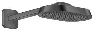 Hansgrohe AXOR ShowerSphere Kopfbrause 250/160 1jet EcoSmart+ mit Brausearm, Brushed Black Chrome, 3 39770340