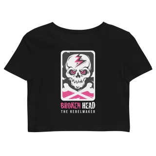 Damen Crop-Top Broken Head Pink