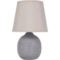 BRUBAKER Tischleuchte Designer Nachttischlampe - Tischlampe Grau - 1x oder 2er Set, Ohne Leuchtmittel, Deko Nachttischlampen mit Keramikfuß, Modern & Edel