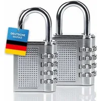 Goods+Gadgets Zahlenbügelschloss Reiseschloss mit Zahlencode – Sicheres Schloss für Taschen und Gepäck (Vorhängeschloss, 2-tlg., Reiseschloss), Kofferschloss