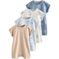 Next Strampler Strampelanzüge aus Jersey, 4er-Pack (4-tlg)