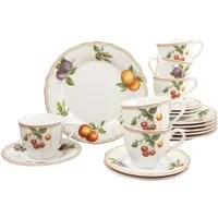 CreaTable Kaffeeservice Geschirr-Set Flora Orchard (18-tlg), 6 Personen, Porzellan, Service, 18 Teile, für 6 Personen