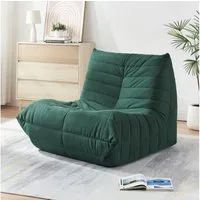en.casa Sitzsack, »Kodsø« mit Rückenlehne 75 x 90 x 100 cm Cord Grün