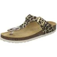 AFS-Schuhe 210798 Zehentrenner Pantolette für Damen mit Fußbett, bequeme Sandalen aus Leder